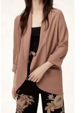 ARITZIA BABATON Lightweight crepe blazer double breasted pockets oversized small